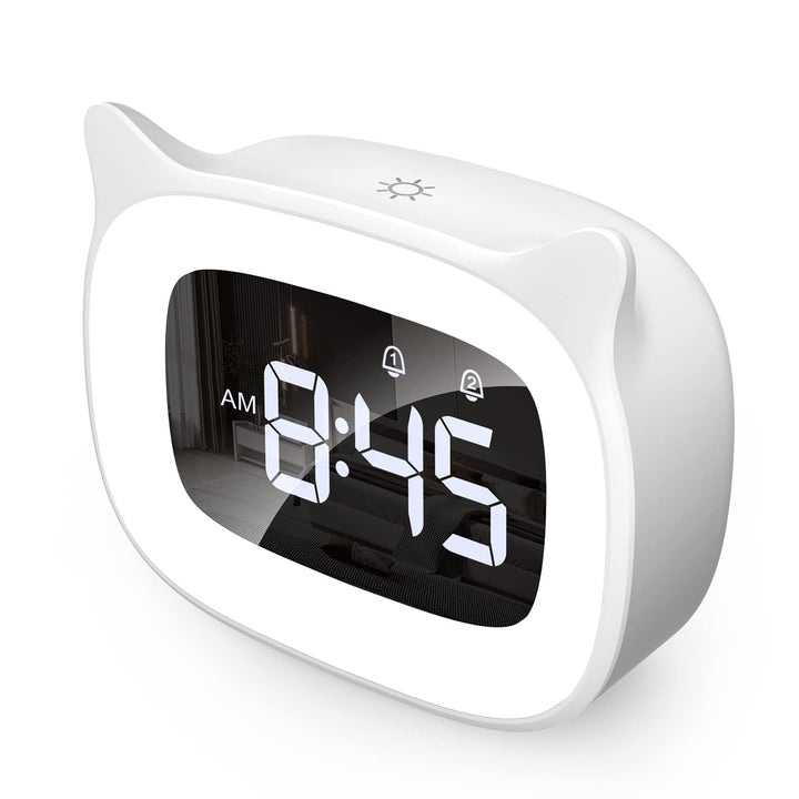 mizikuu Wecker Digital Kinder, Wecker mit Licht, Dual-Wecker, LED-Nachtlicht mädchen Wecker, Funkuhr
