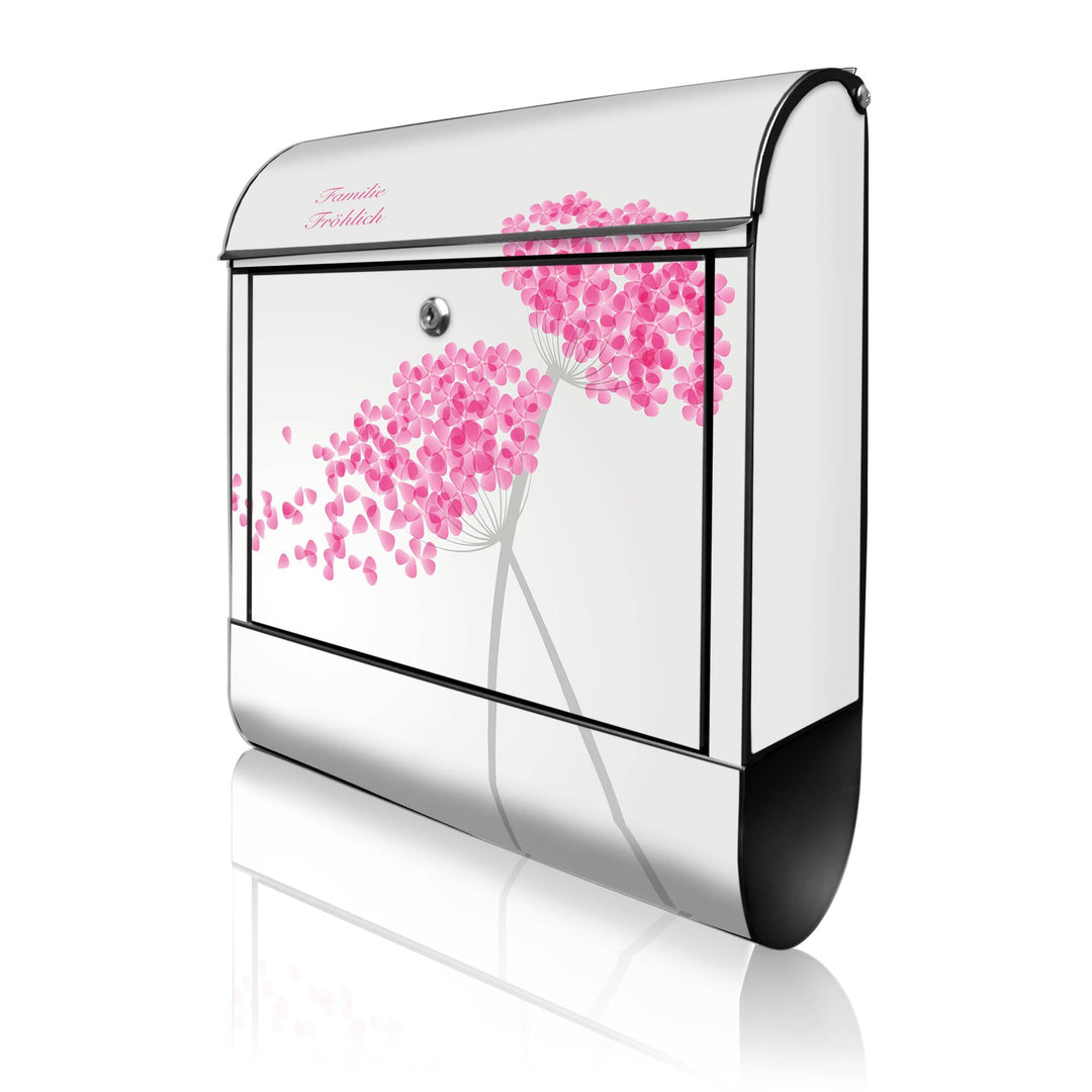 banjado Design Briefkasten personalisiert 38,5x46,5x13cm & 2 Schlüssel - Briefkasten Stahl Schwarz Z