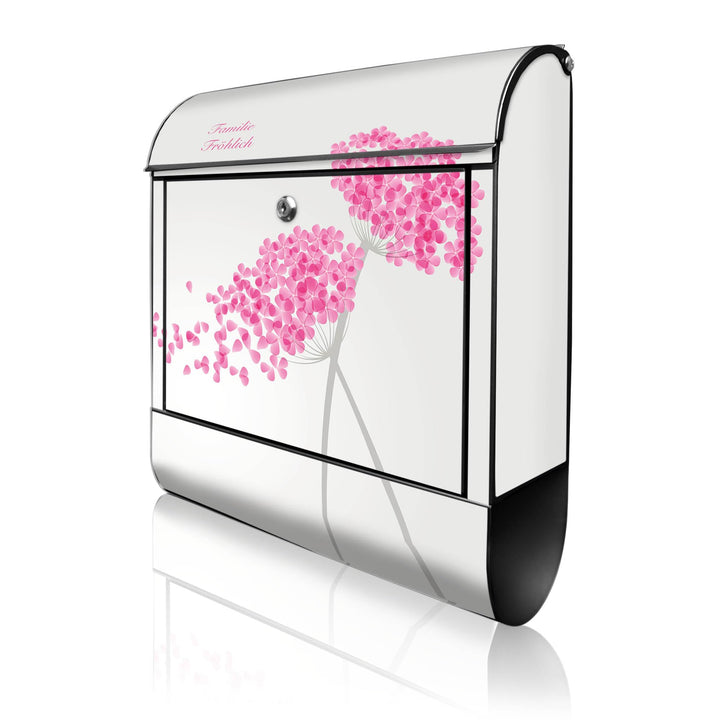banjado Design Briefkasten personalisiert 38,5x46,5x13cm & 2 Schlüssel - Briefkasten Stahl Schwarz Z