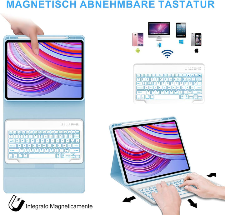 IVEOPPE Tastatur Hülle für Xiaomi Redmi Pad Pro, Tastatur Redmi Pad Pro 12,1 Zoll 2024, Bluetooth 7-