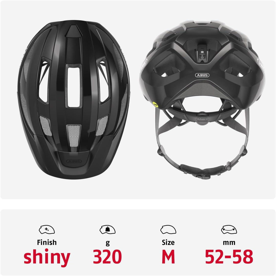 ABUS Rennradhelm Macator MIPS - Fahrradhelm für Einsteiger mit Schirm - geeignet für Zopfträger/-inn
