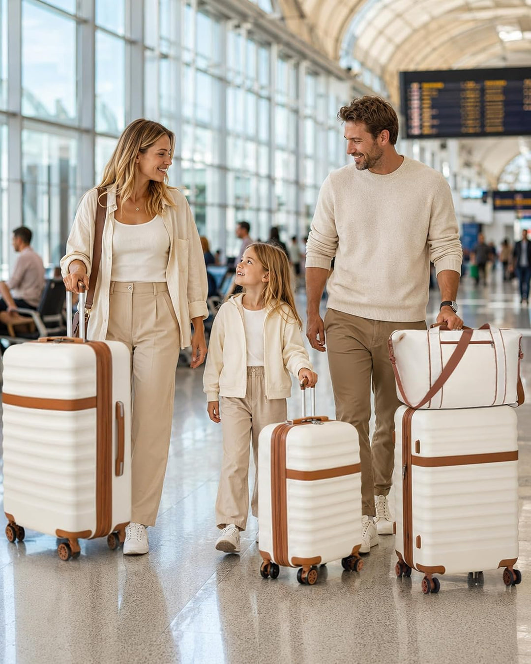 KONO Reisekoffer Set 3-teilig, Erweiterbar Hartschalenkoffer Mittelgross mit 4 Rollen und TSA Schlos