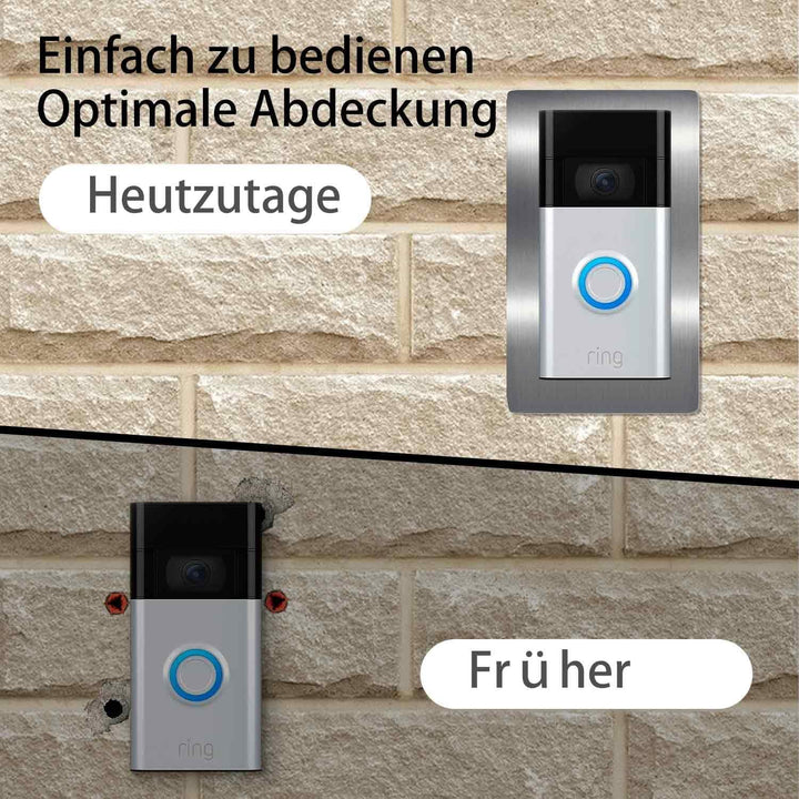 Edelstahl Blende für Ring Videotürklingel/Video Doorbell, Akku 2. Gen, 3 Plus, Pro Battery – Robuste