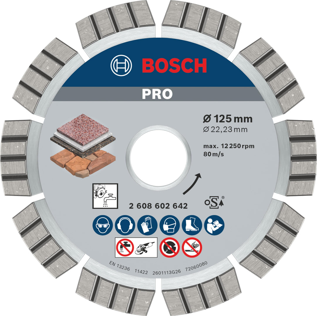 Bosch Professional Diamanttrennscheibe (für extrem hartes Gestein, Ø: 125 mm, Zubehör für Winkelschl