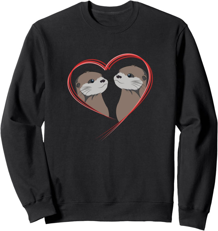 Frettchenpaar Herz Otter Sweatshirt