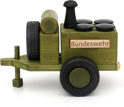 Dekohelden24 Holz Räucherfigur Gulaschkanone - Bundeswehr - in grün/schwarz, L/B/H: 18 x 11,5 x 13 c