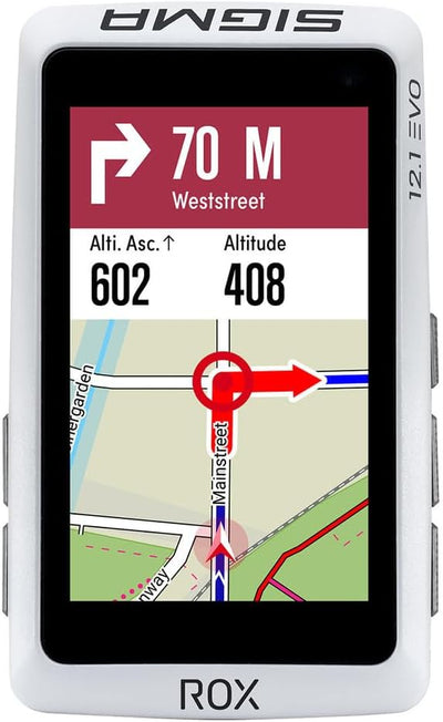 Sigma ROX 12.1 EVO Basic Set - White Fahrrad-Navi Fahrrad Europa Bluetooth, GPS, GLONASS Variante 2