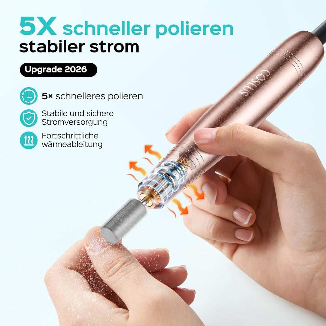 COSLUS Elektrische Nagelfräser für Gelnägel: 20000 u/Min Draht Einstellbare Geschwindigkeit and Dreh