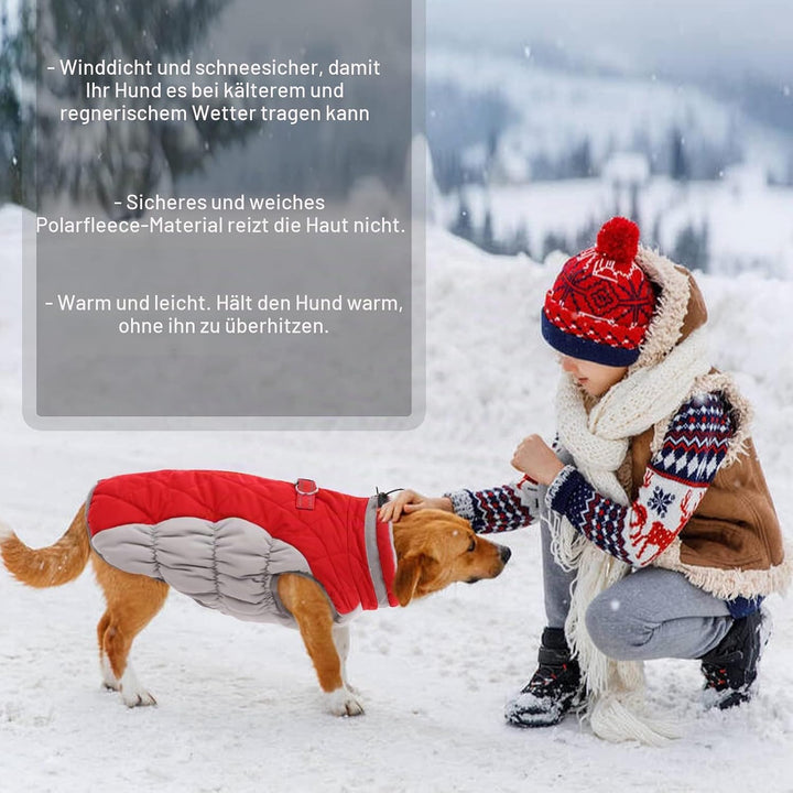 Kuoser Hundejacke Wintermantel für Grosse Hunde - Wasserdichte Winterweste Mit Geschirr - Warme Jack