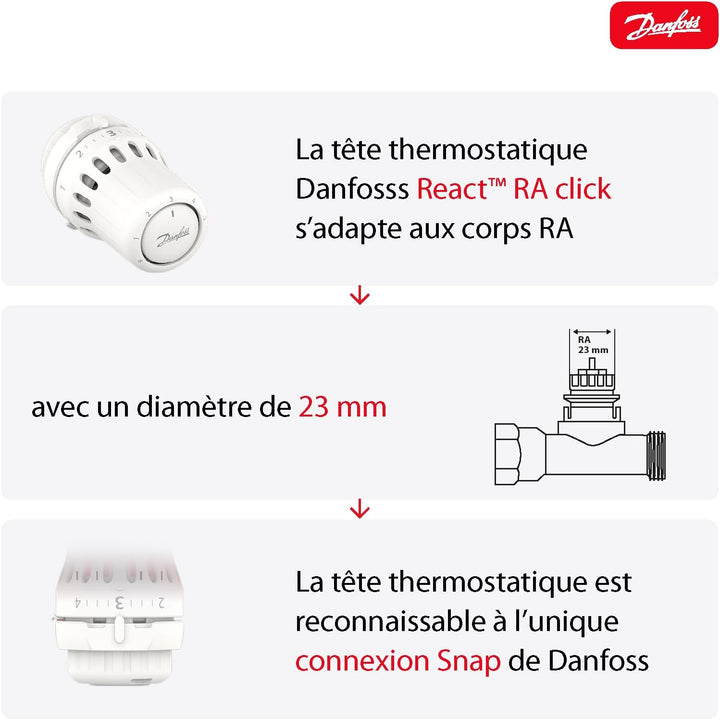 Danfoss 015G3098 React RA Thermostatischer Sensor mit flüssigkeitsgefülltem Thermostatbalg und einge