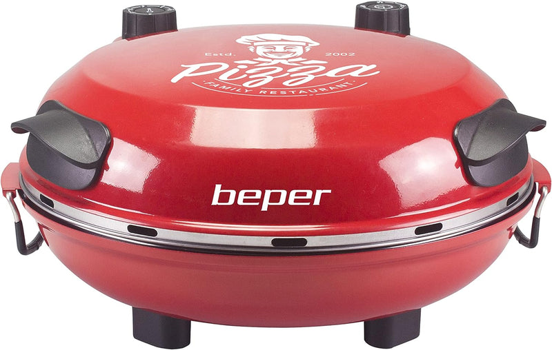 BEPER P101CUD300 Pizzaofen mit Herausnehmbarer Feuerfestplatte - Pizzaofen Elektrisch mit 5 Kochstuf