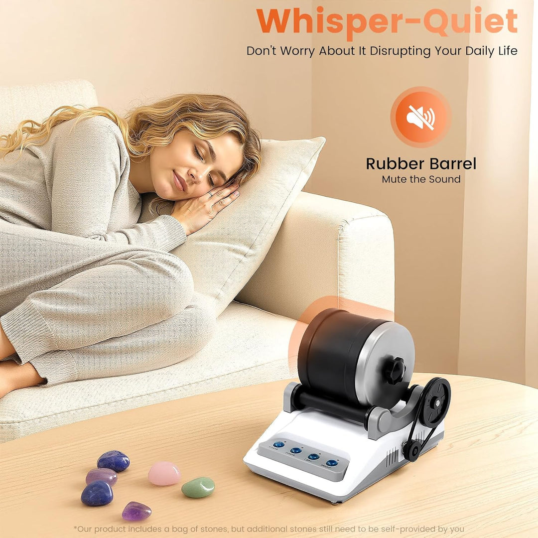 Rock Tumbler Kit, Elektrische Steinpolierer mit Timer | Steintrommel Poliermaschine für Kinder ab 8