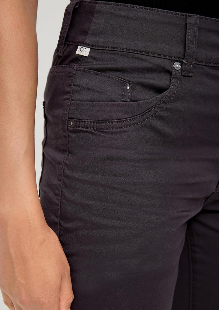 QS Slim: Capri aus Baumwollsatin 38 Grau, 38 Grau