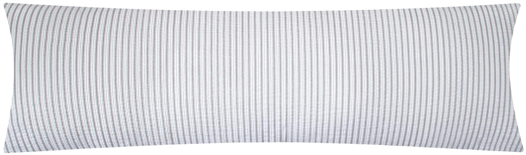 Seersucker Seitenschläferkissen-Bezug 40x145cm - Streifen in grau und weiss - 100% Baumwolle, Überzu