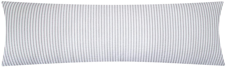 Seersucker Seitenschläferkissen-Bezug 40x145cm - Streifen in grau und weiss - 100% Baumwolle, Überzu