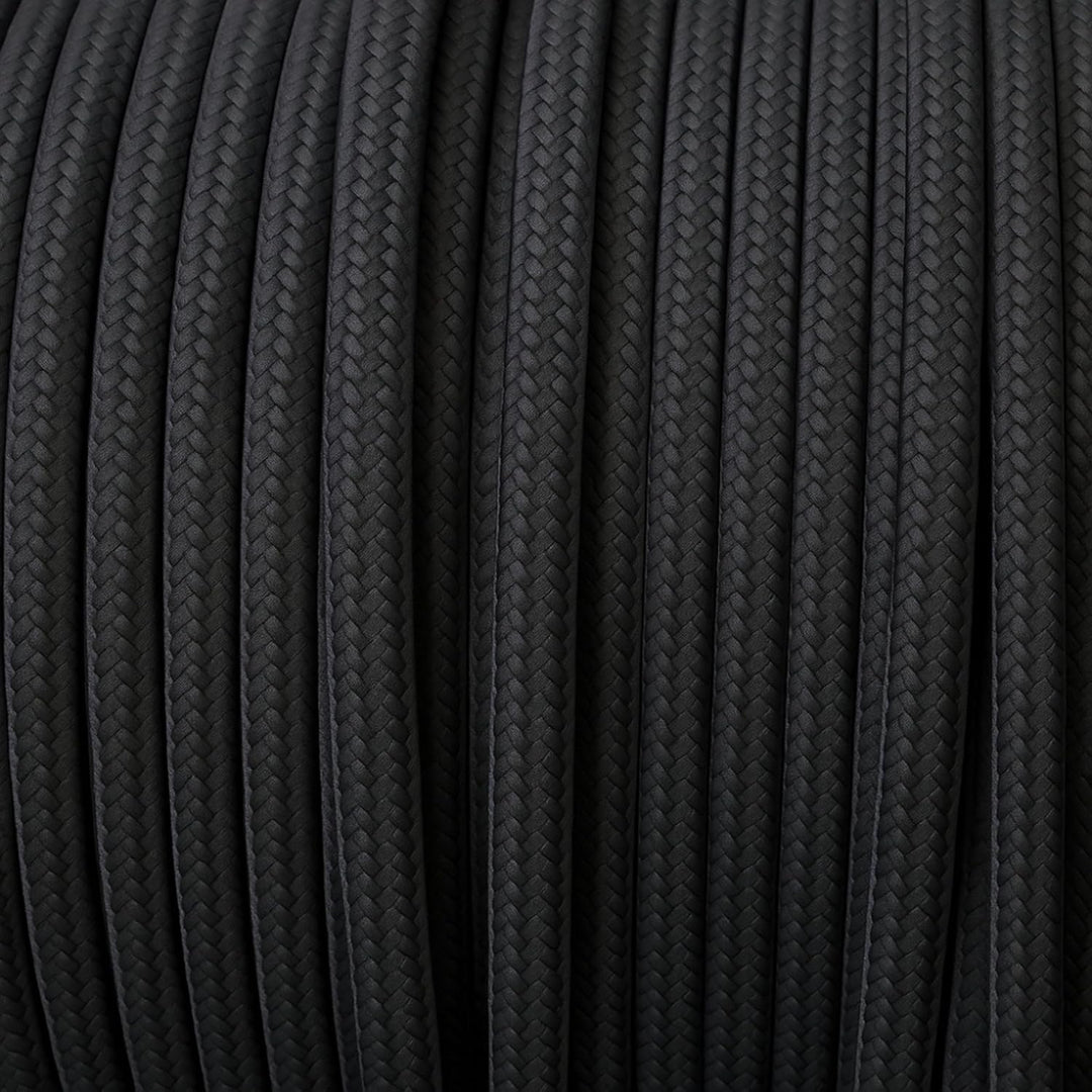 smartect Textilkabel Schwarz, 10 Meter Vintage Lampenkabel Stoff, 3-Adrig (3 x 0.75 mm²) Stromkabel