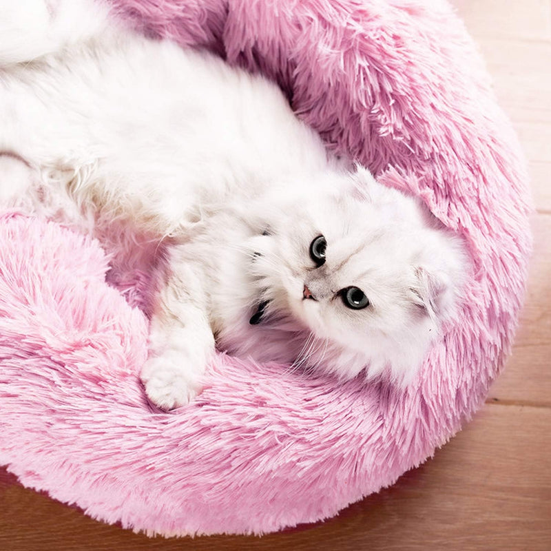 PETCUTE Hundebett Katzenbett Flauschige Marshmallow Katzen Bett Waschbar Runde Katzenkörbchen Weiche