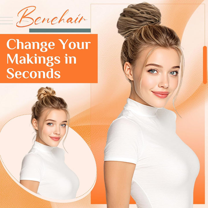 Benehair Scrunchies Hochsteckfrisur, 45g Gemischtes Haar Haargummi Hochsteckfrisuren, Perücke Echtha