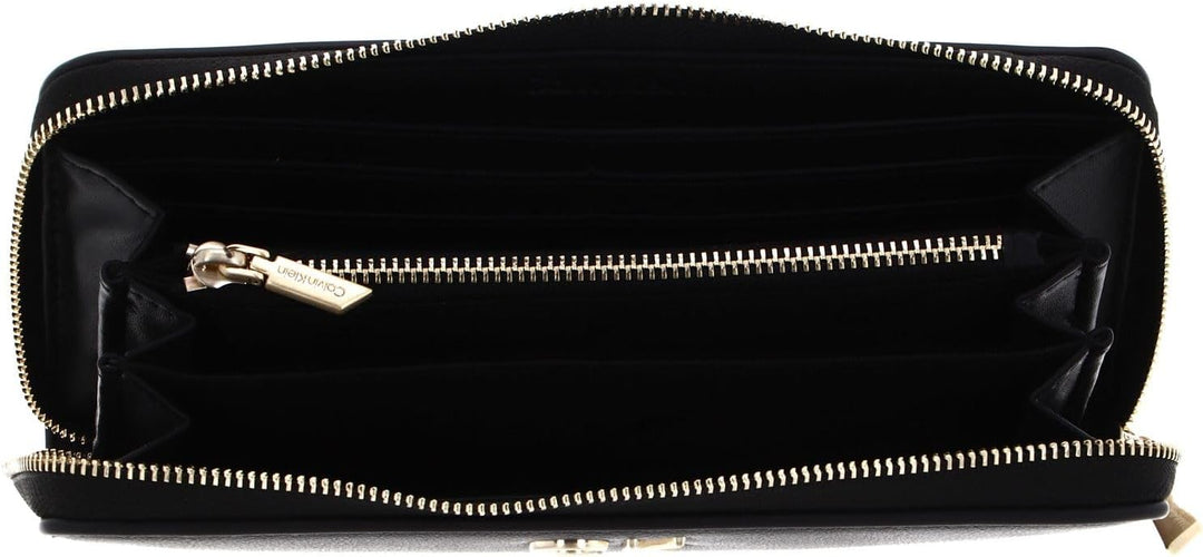 Calvin Klein RE-Lock Z/A Wallet LG PBl, Damen Geldbörsen, Ck Black,