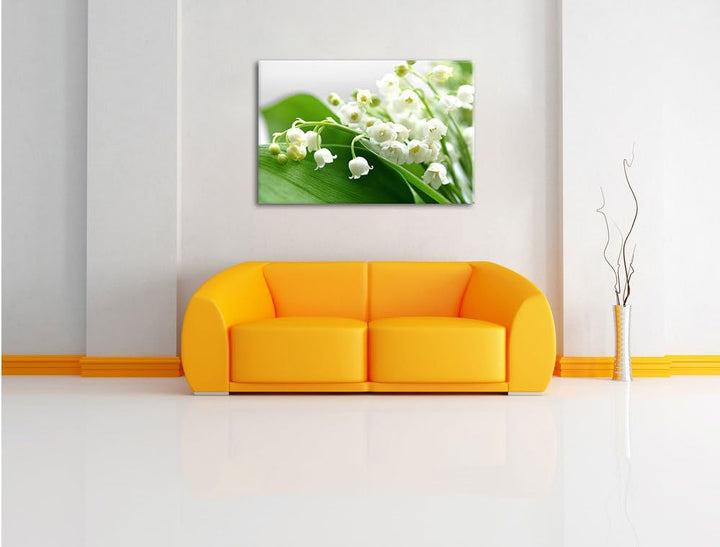 Pixxprint Maiglöckchen Ostern als Leinwandbild/Grösse: 100x70 cm/Wandbild/Kunstdruck/fertig bespannt