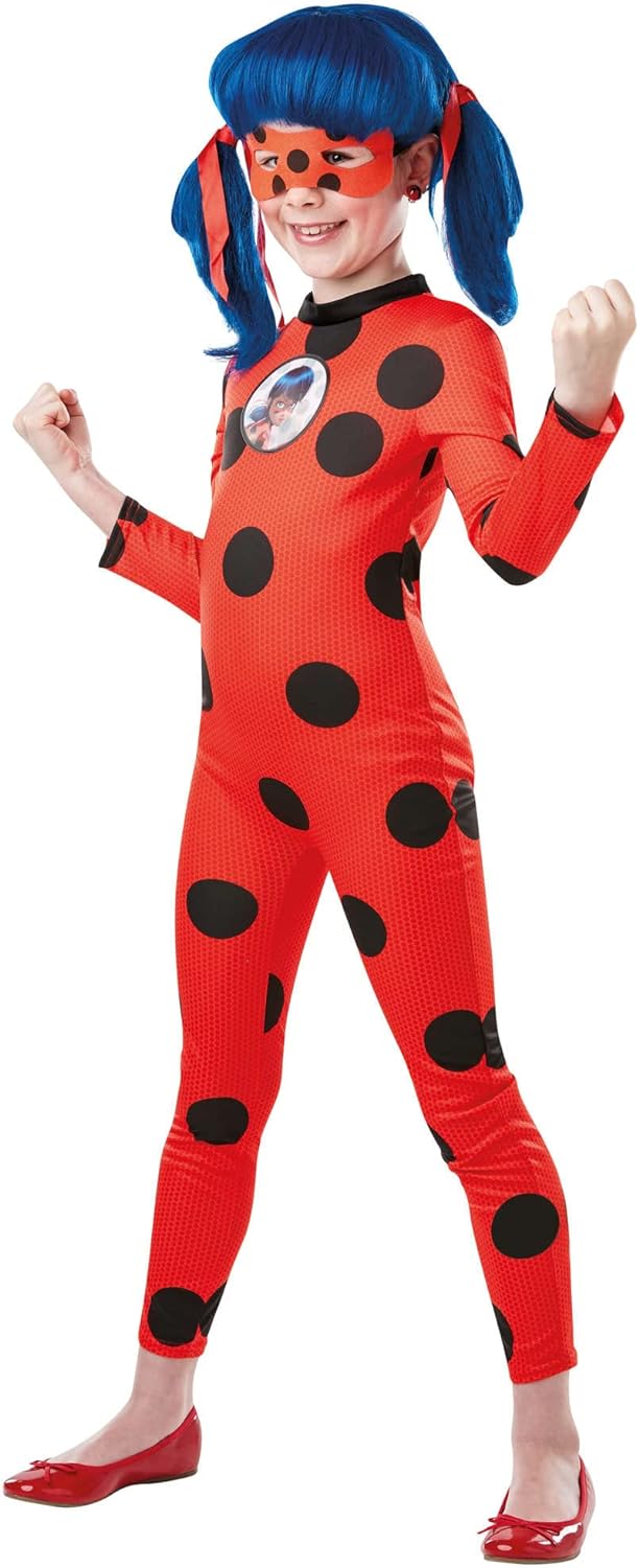 RUBIE'S Offizielles Miraculous Ladybug Deluxe Kinderkostüm und Augenmaske, Superheld, Kindergrösse,