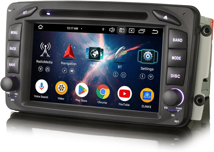 Erisin Acht Kern Android 14 DAB+ Autoradio 4GB+64GB Für Mercedes Benz C Klasse W203 CLK W209 G/A Kla
