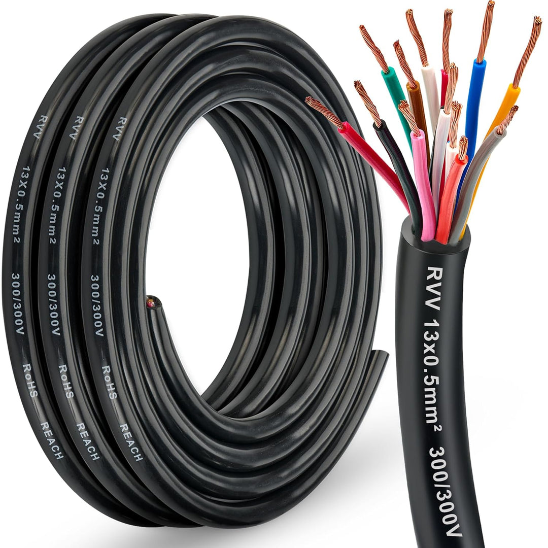 Anhänger Kabel Autokabel 13 Pin, Automotive 13 Core Kabel Fahrzeugleitung 0,5mm², 5M Abschleppkabel
