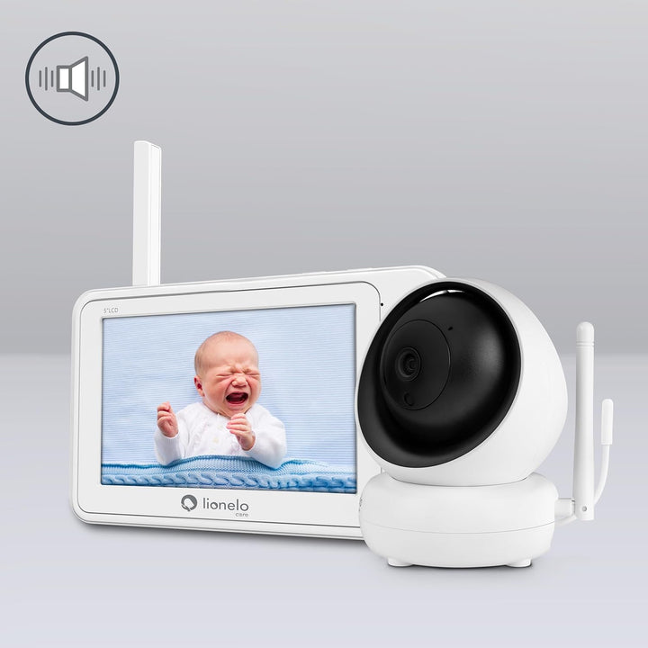Lionelo Babyline 8.3 Elektronisches Babyphone mit Full HD 360° Kamera 5" Bildschirm 200m Reichweite