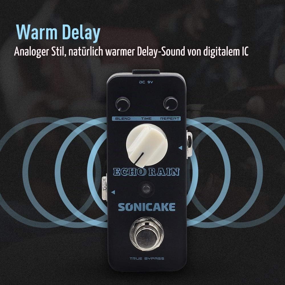 SONICAKE Digital Delay Pedal Echo Rain Gitarre Effektpedal Analog Style Hybrid, Delay