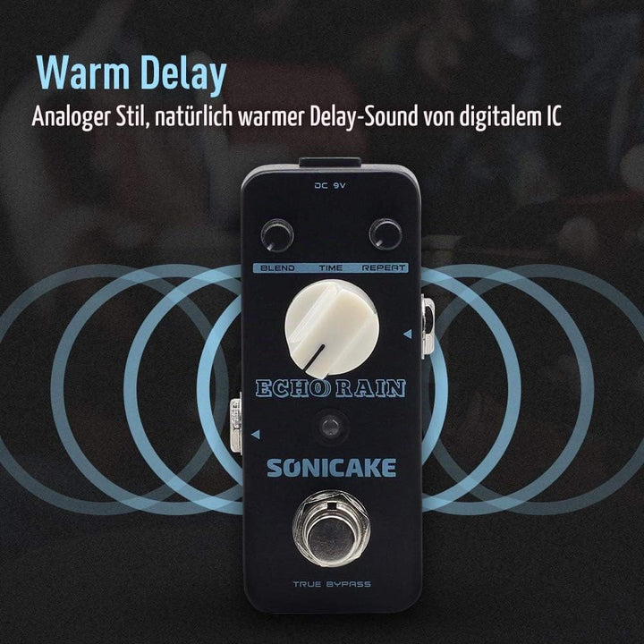 SONICAKE Digital Delay Pedal Echo Rain Gitarre Effektpedal Analog Style Hybrid, Delay