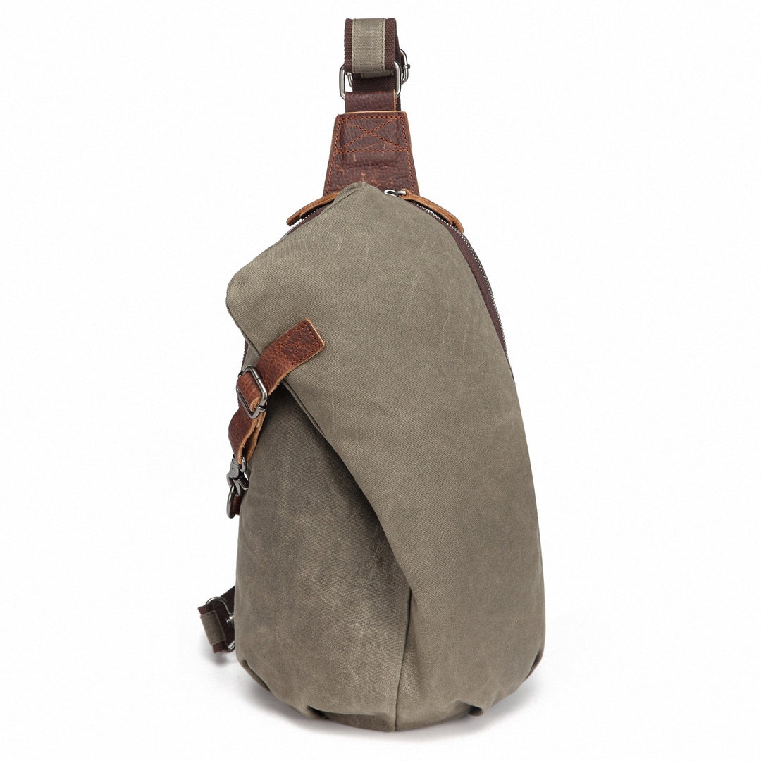 AOTIAN Sling Rucksack Wasserdicht Canvas Lässiger Tagesrucksack Damen Herren ein Schulter Tasche Cro