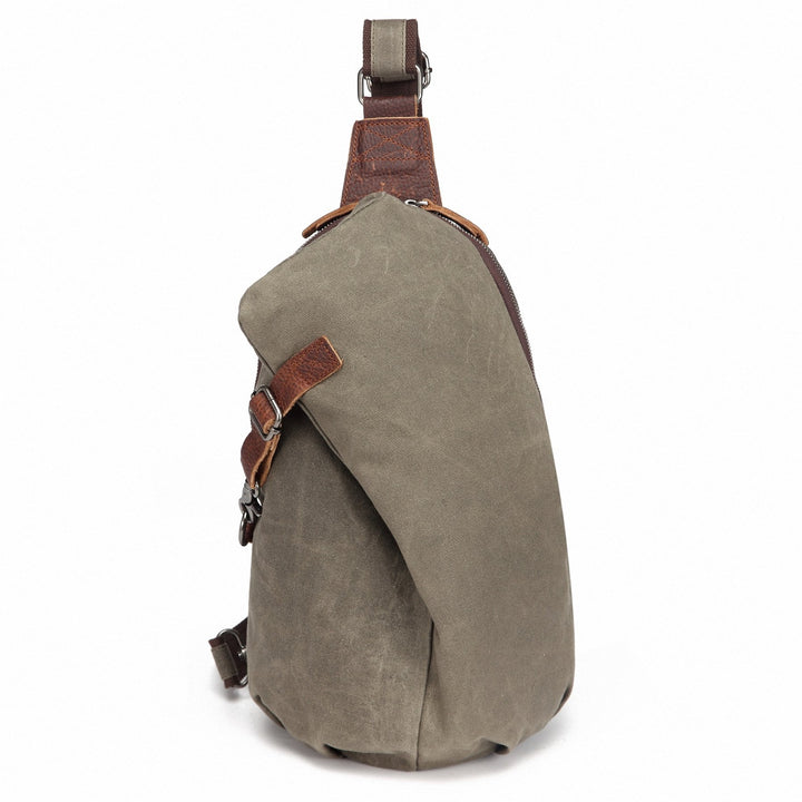 AOTIAN Sling Rucksack Wasserdicht Canvas Lässiger Tagesrucksack Damen Herren ein Schulter Tasche Cro