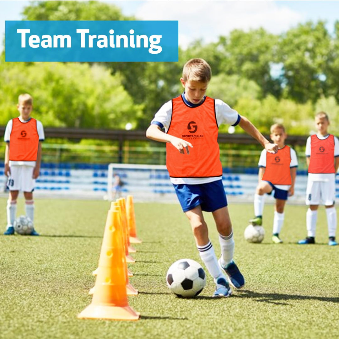 Sportacular Gear 10er Set Trainingsleibchen in versch. Farben und Grössen I Markierungshemden, Hemdc