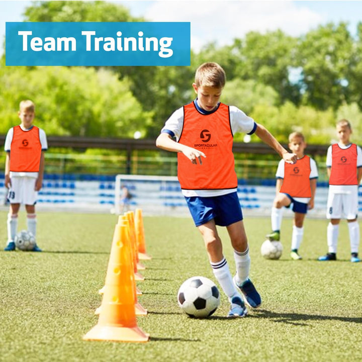 Sportacular Gear 10er Set Trainingsleibchen in versch. Farben und Grössen I Markierungshemden, Hemdc