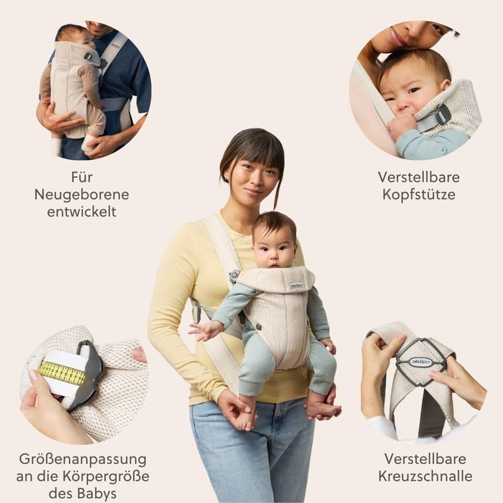 BabyBjörn Babytrage Mini, 3D-Netzstoff, Creme