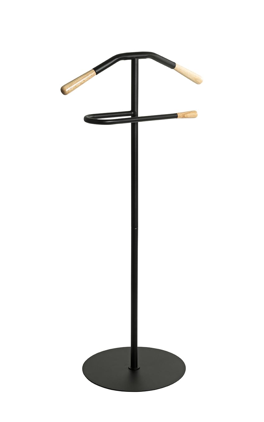 HAKU Möbel Diener, Natur, Schwarz, Metall – Masse: 34 x 50 x 105 cm, Stil: Modern