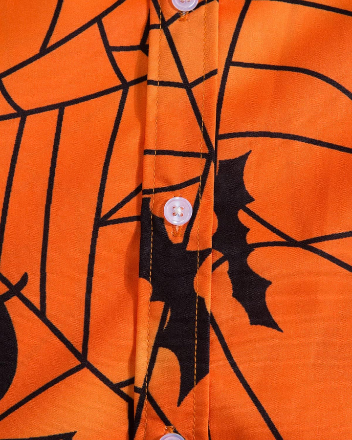 Herren Halloween Hemd Langarm Lustig Funky Kürbis Skull Schädel Druck Kostüm Urlaub Shirt Tops S 203
