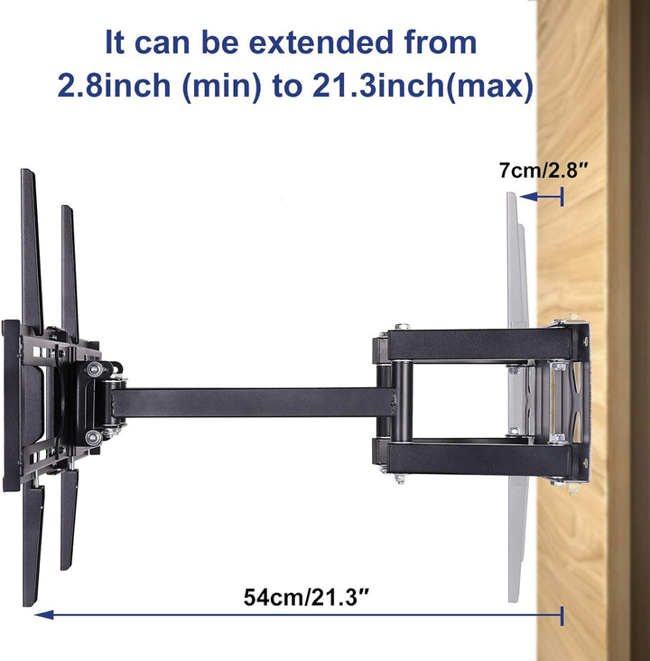 TV Wandhalterung Eckmontage, Schwenkbar Neigbar für LED LCD Plasma Fernseher von 32" - 65" Max 45Kg