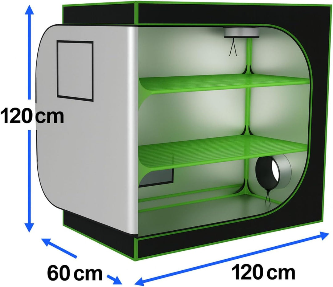 Weedness Dark Box Grow-Box für Indoor-Zucht 120x60x120 cm Propagator - Zuchtzelt Growschrank Growzel