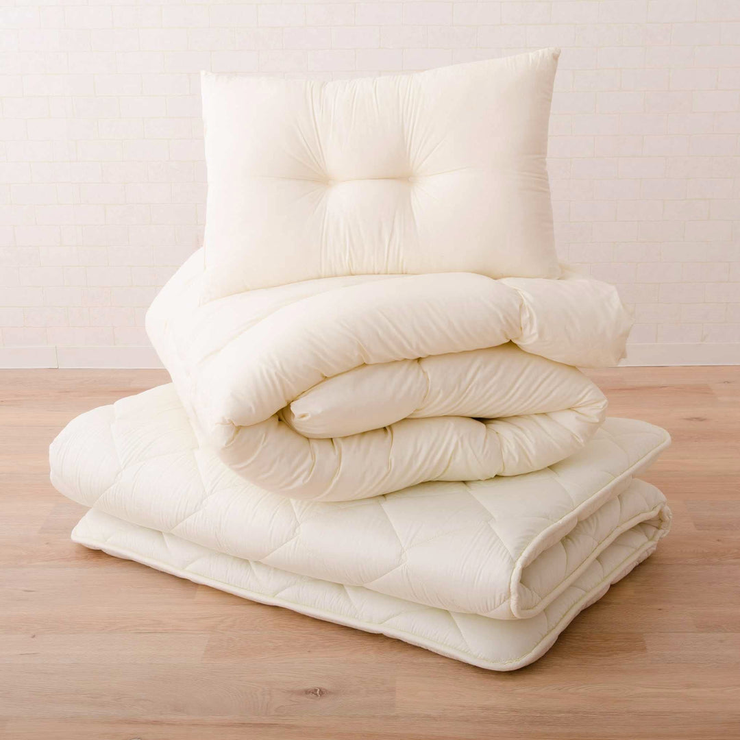 EMOOR Japanische Faltbarer Futon Matratze Set (Matratze, Bettdecke und Kopfkissen), 140 x 200 cm, He