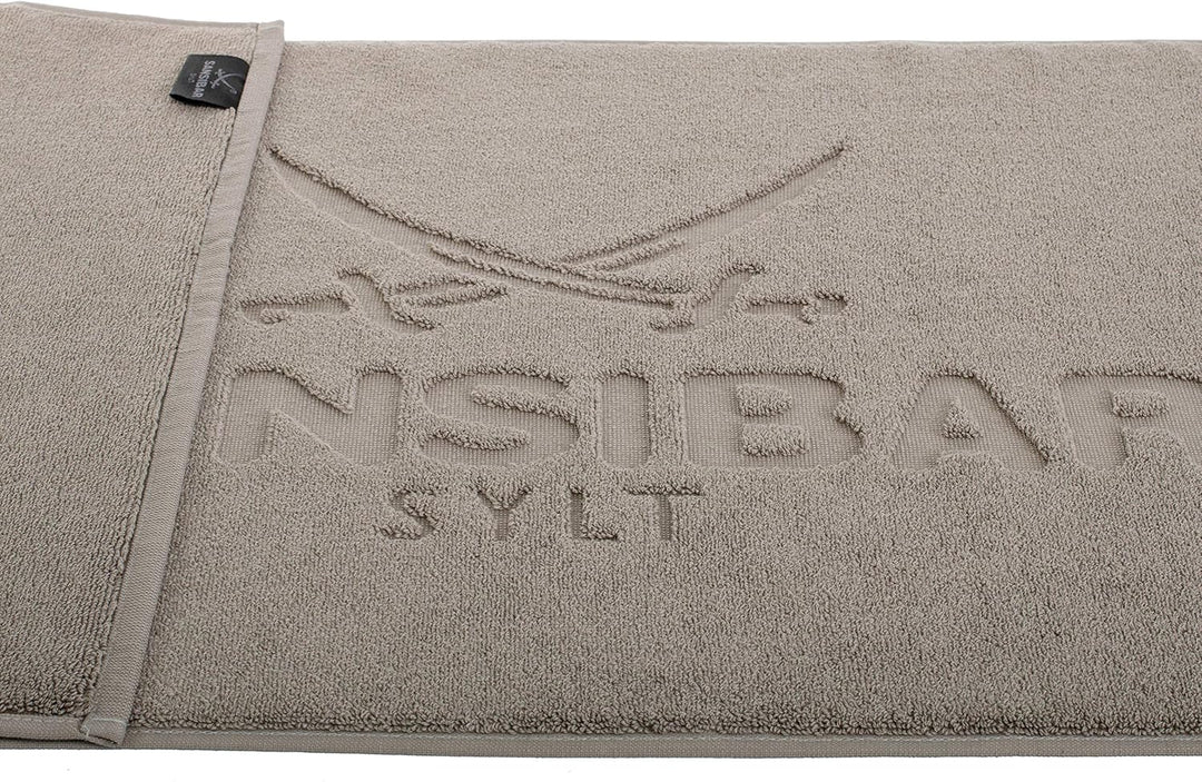 Sansibar Badvorleger Fein-Flor Badteppich Badematte 100% Baumwolle 50x80 cm (50 x 80 cm, Taupe 2er S