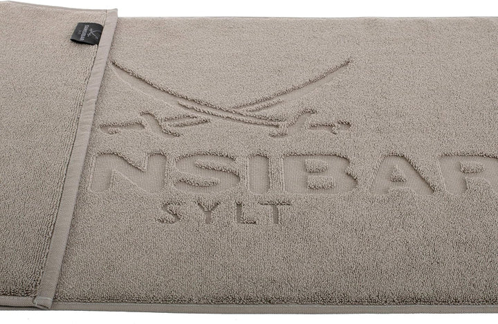 Sansibar Badvorleger Fein-Flor Badteppich Badematte 100% Baumwolle 50x80 cm (50 x 80 cm, Taupe 2er S