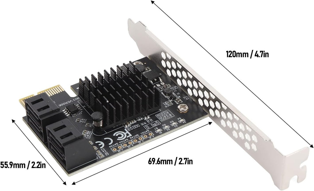 4 Port PCI Express -Expansionskarte, 6 Gbit/S PCIe Serial ATA 3.0 Expansionskarte 88SE9215 CHIP 4 Po