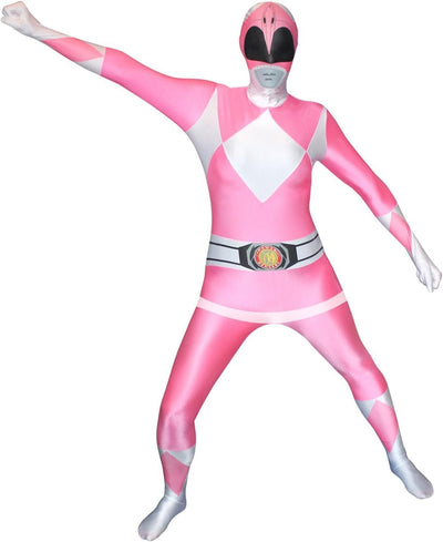 Morphsuits MLPRPL - Power Rangers Erwachsene Kostüm, Grösse L, rosa Schwarz XXL, Schwarz XXL