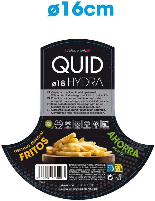 Quid Hydra Kochtopf aus Aluminium mit Korb, 18 cm, 4,4 l