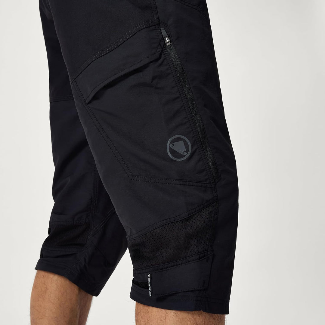 Endura Hummvee II 3/4 Lined Mens Mountain Bike Shorts Schwarz M, Schwarz M