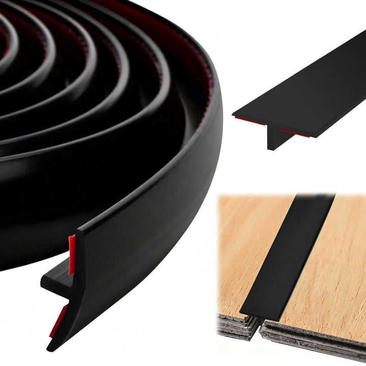 5m Schwarzer T Profil Laminat Übergangsprofil Selbstklebend Silikon 2cm Breit Übergangsleiste Boden