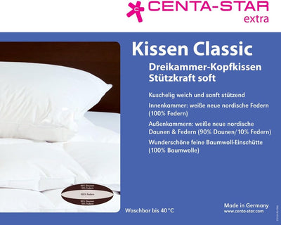 Centa-Star 7495.02 Classic Dreikammer-Kopfkissen-Soft 80 x 80 cm 1 Stück (1er Pack), 1 Stück (1er Pa