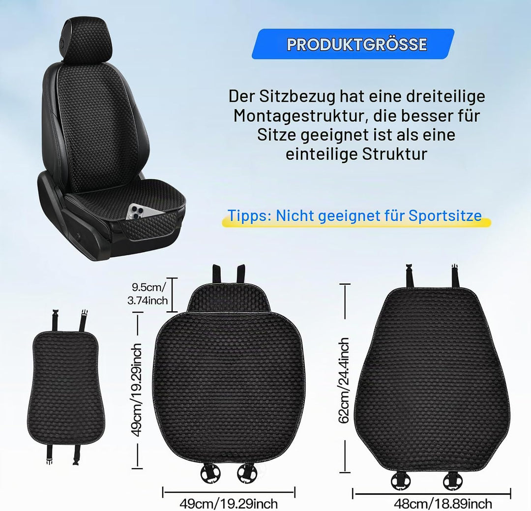 ZATOOTO Sitzbezug Auto Vordersitze, 1 Stück Sitzkissen Auto, Sitzauflage Auto Vordersitze, Sitzschut