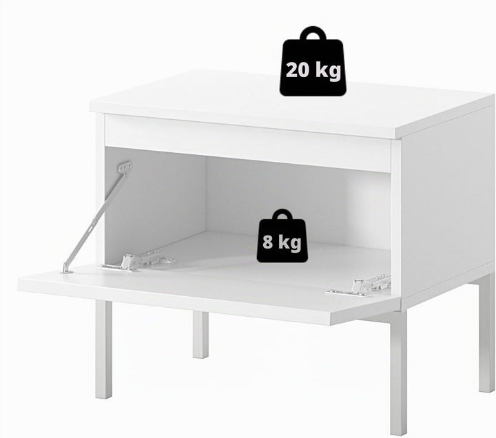 Selsey Bemmi - Nachttisch, Nachtschrank Dunkelgrün mit Metallbeinen, Dunkelgrün